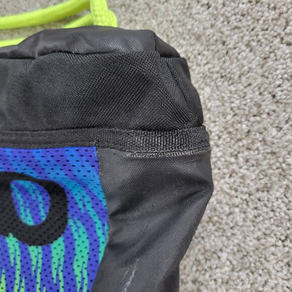 Adidas Thunder Drawstring Backpack 18" Black Blue 2 Zipper Sports School Gym - Picture 16 of 16